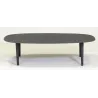Table basse ovale en métal texturé noir