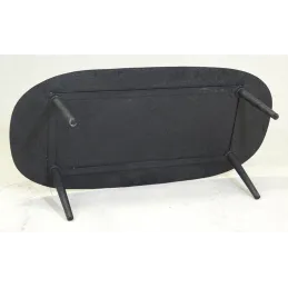 Table basse ovale en métal texturé noir