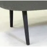 Table basse ovale en métal texturé noir