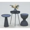 Table d'appoint ronde en métal Sablier