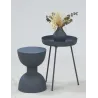 Table d'appoint ronde en métal Sablier