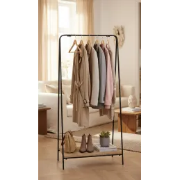 Porte-manteaux en métal et bois