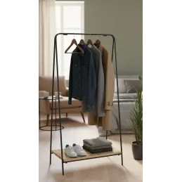 Porte-manteaux en métal et bois