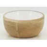 Plateau + 3 bols en manguier et résine blancs