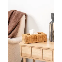 Boîte à mouchoirs en rotin naturel