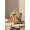 Sac demi-lune en jonc multicolore