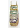 Sac demi-lune en jonc multicolore