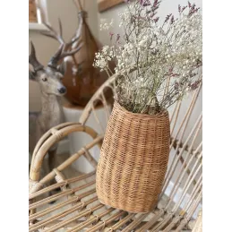 Hotte murale en rotin naturel