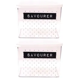 Boîte de conservation transparente à messages couvercle blanc (Lot de 2)