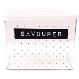Boîte de conservation transparente à messages couvercle blanc (Lot de 2)