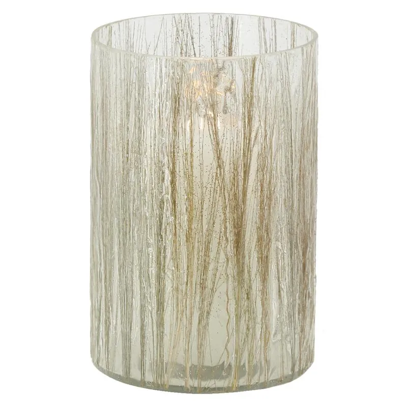 Photophore Herbes en verre doré