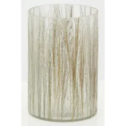 Photophore Herbes en verre doré