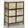 Commode 6 tiroirs en bois naturel Cœur