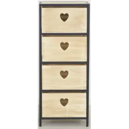 Commode 4 tiroirs en paulownia Lovely