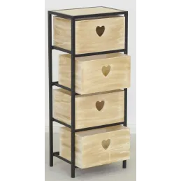 Commode 4 tiroirs en paulownia Lovely