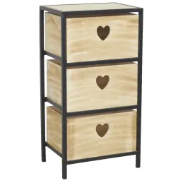 Commode 3 tiroirs en paulownia Lovely