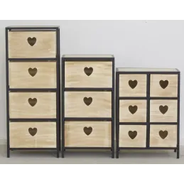 Commode 3 tiroirs en paulownia Lovely