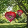 Mobile à vent coeur rouge