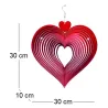 Mobile à vent coeur rouge
