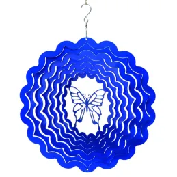 Mobile à vent papillon bleu 30cm