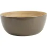 Saladier en bambou laqué taupe