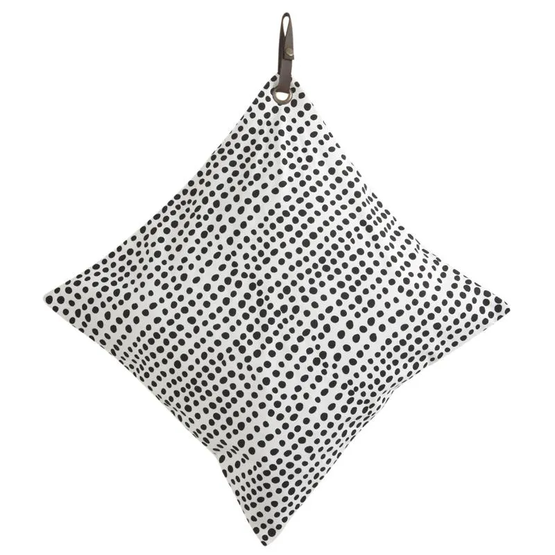 Coussin blanc à pois noirs 45 x 45