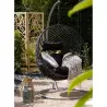 Coussin blanc à pois noirs 45 x 45