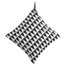 Coussin en coton avec sangle cuir