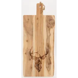 Grande planche à découper en bois d'acacia - Cerf