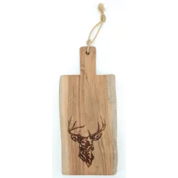 Grande planche à découper en bois d'acacia - Cerf