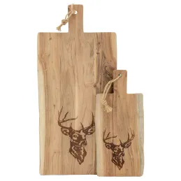 Grande planche à découper en bois d'acacia - Cerf