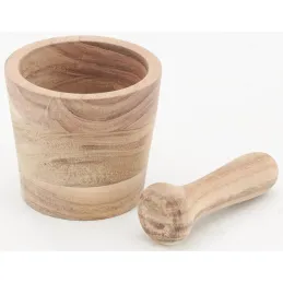 Mortier et pilon en bois d'acacia