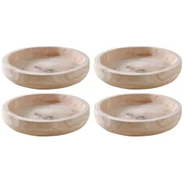 Plateau rond en paulownia (Lot de 4)