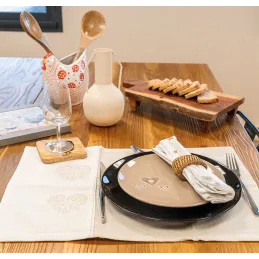 Set de table blanc et beige (Lot de 4)