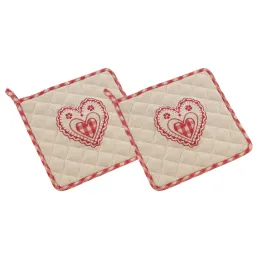 Manique motif coeur (Lot de 2)