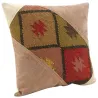 Coussin en coton kilim et en cuir (Lot de 3)
