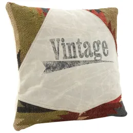 Coussin en coton kilim et en cuir (Lot de 3)