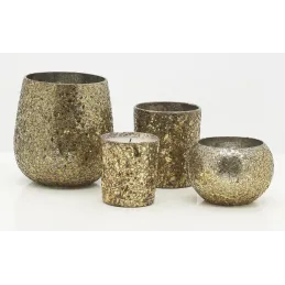 Bougie en verre doré (Lot de 6)