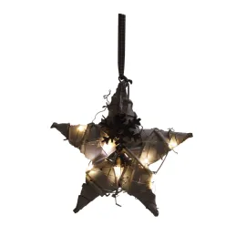 Étoile en bois lumineuse à suspendre