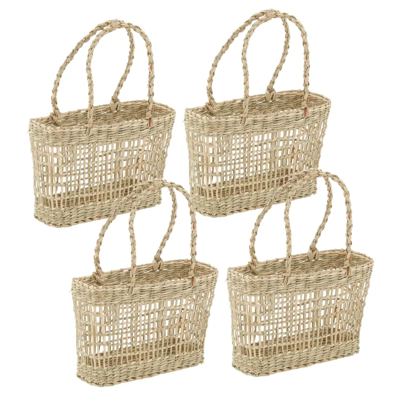 Cabas en jonc ajouré (Lot de 4)