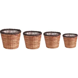 Cache-pots ronds en jacinthe (lot de 4)