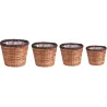 Cache-pots ronds en jacinthe (lot de 4)