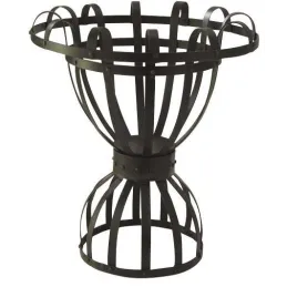 Vase en métal noir ajouré