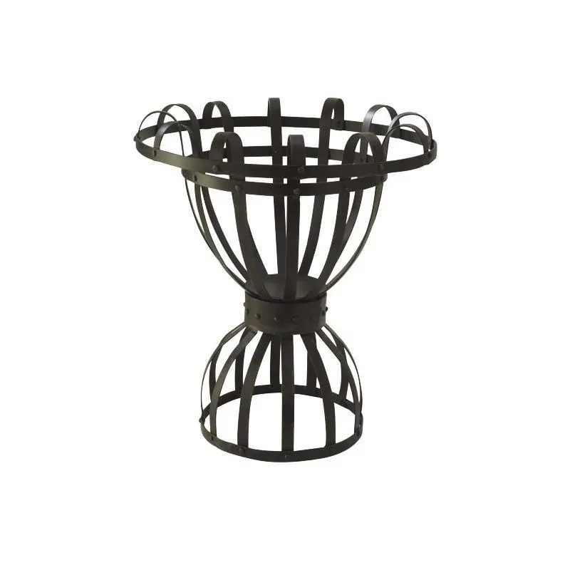 Vase en métal noir ajouré