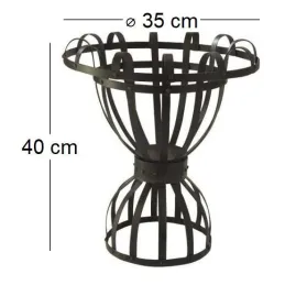 Vase en métal noir ajouré