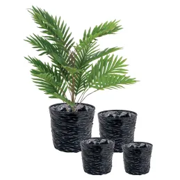 Cache-pot en bambou noir (lot de 4)