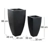 Cache-pots en zinc noir (lot de 2)