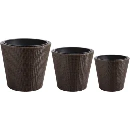 Cache-pots en résine tressée (lot de 3)