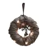 Couronne de porte lumineuse en bois