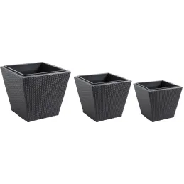 Cache-pots en résine tressée (lot de 3)